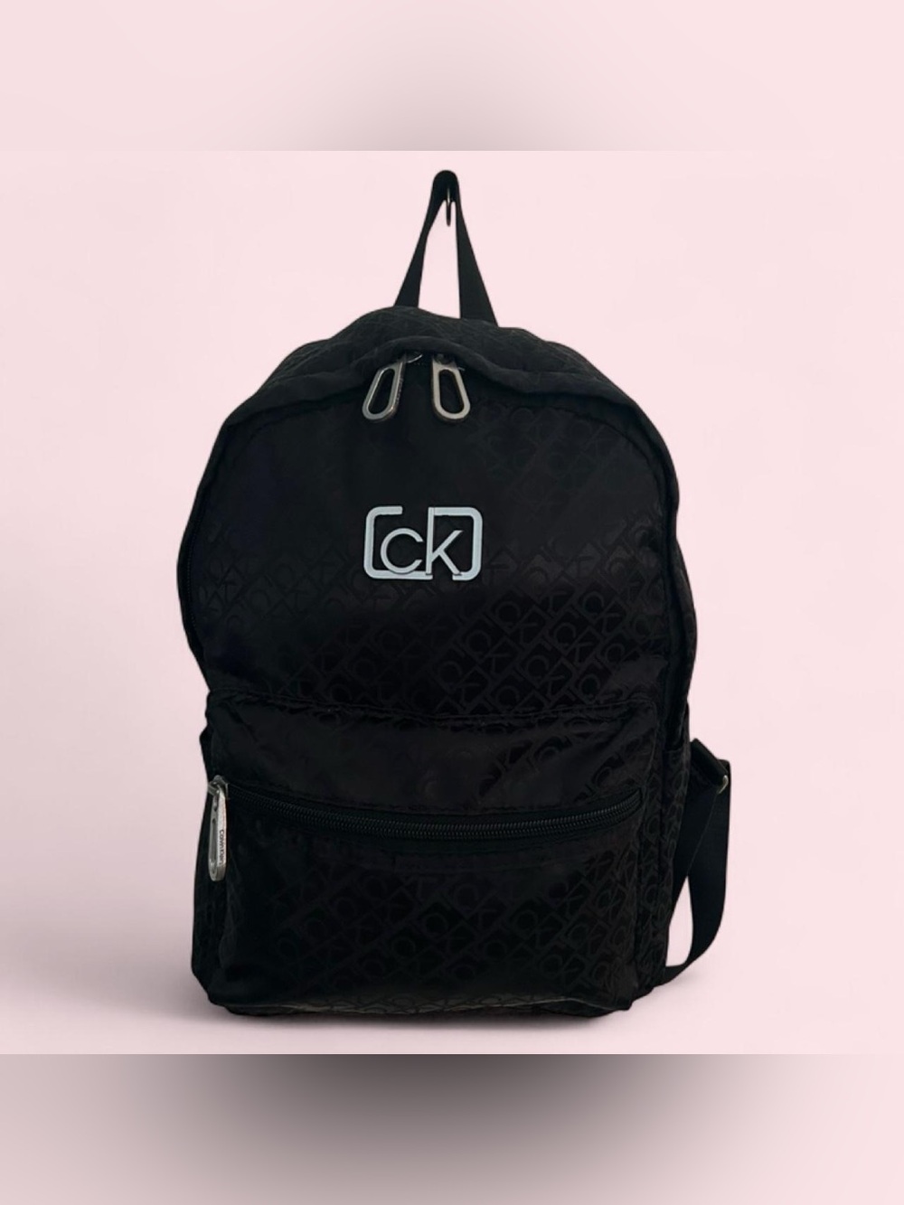 🖤Calvin Klein Black Backpack with Silver CK Emblem🖤